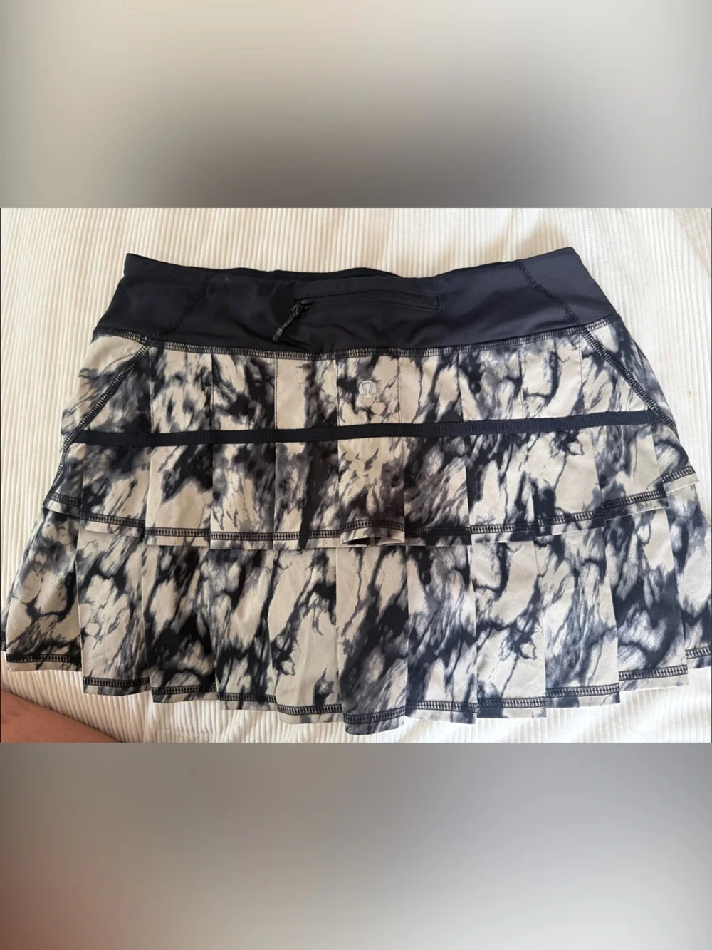 lululemon athletica Black and White Tie-Dye Skater Skort